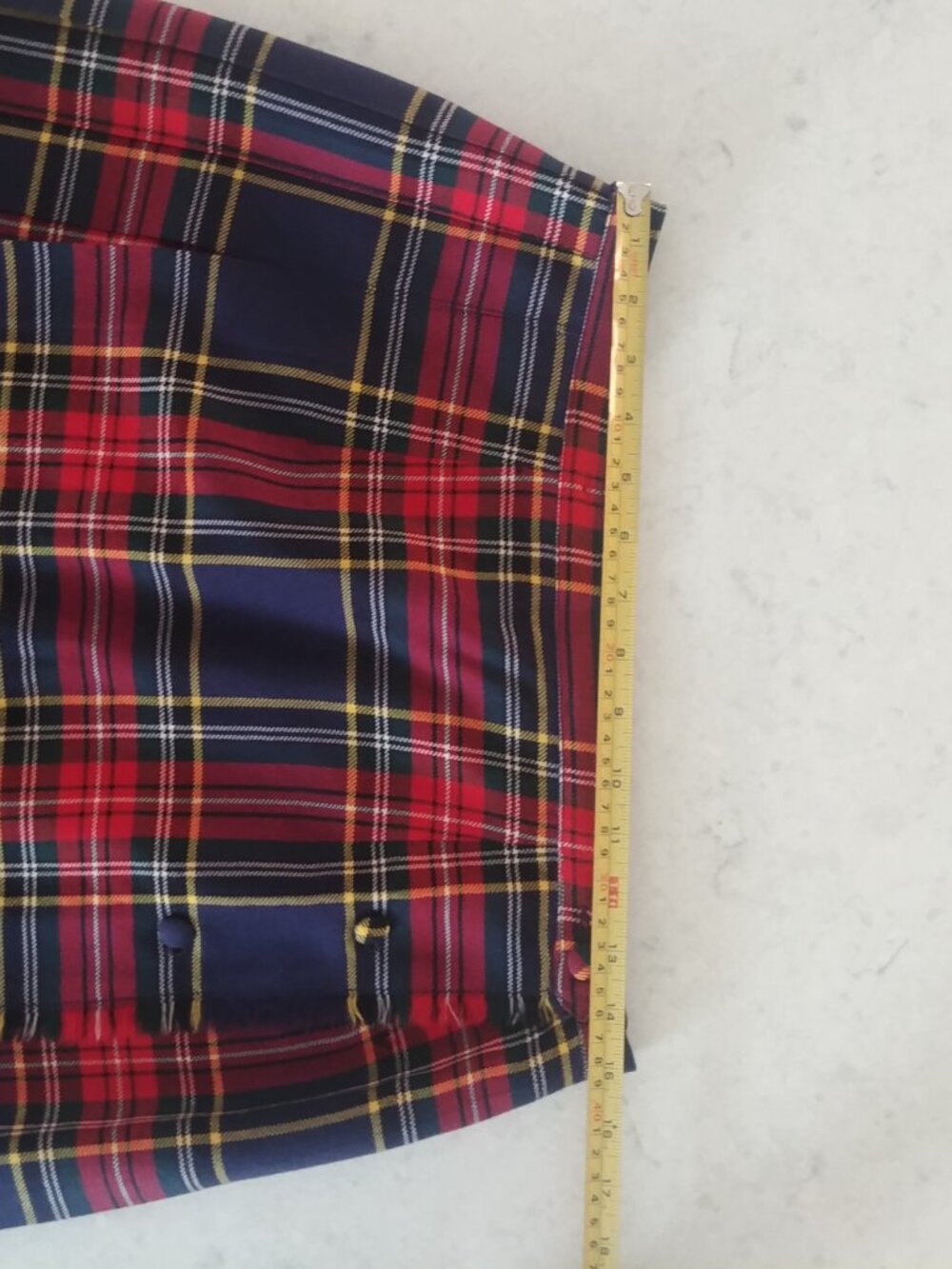 Vintage 100% pure virgin wool Aljean Canada red blue plaid kilt midi skirt M - Picture 14 of 16